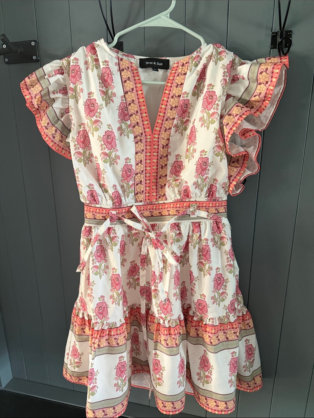 Women’s ' Pink Floral Ruffle Dress